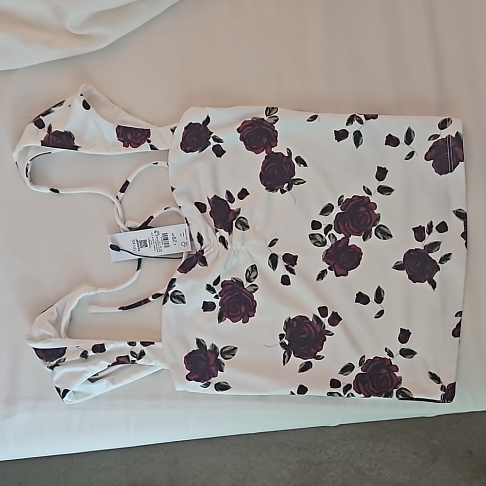 Garage Talina tie back top snow white and roses